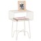 mDesign Modern Farmhouse Home Decor End Table, Wire Grid Storage Shelf